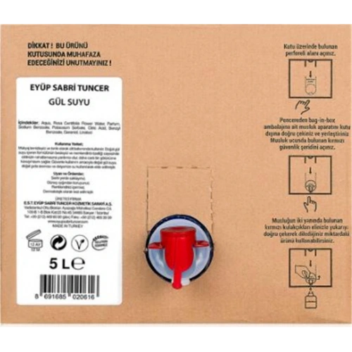 Eyüp Sabri TuncerGül Suyu 5 lt - Bag in Box