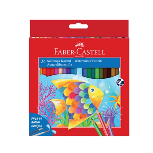 Faber-castell Aquarell Kuru Boya 24 Renk Karton Kutu