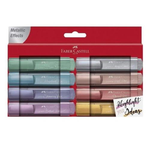 Faber-Castell K46 Metalik Fosforlu Kalem 8li Set