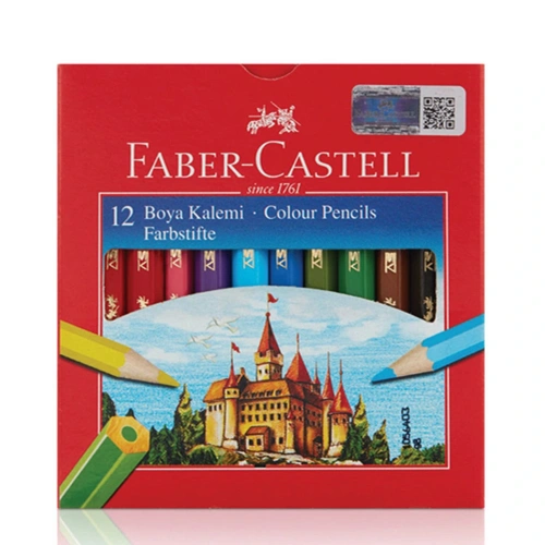 Faber-castell Karton Kutu Kuruboya Kalemi 12 Renk Yarım Boy