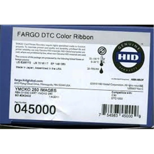 Fargo 045000 Dtc1000-dtc1250e Ymcko Renkli Ribbon Tek Yüze 250 Renkli Baskı