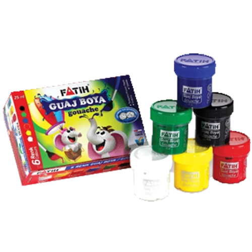 Fatih Guaj Boya Karton Kutu Şişe 6 Renk 25 ML 50410