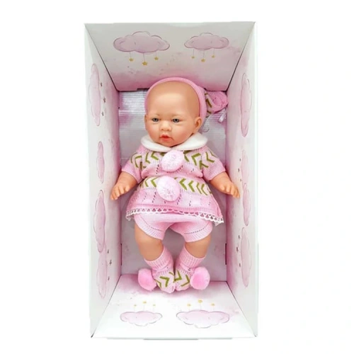 Galtoys Azra Bebek Newborn Pembe-gri Triko Elbiseli