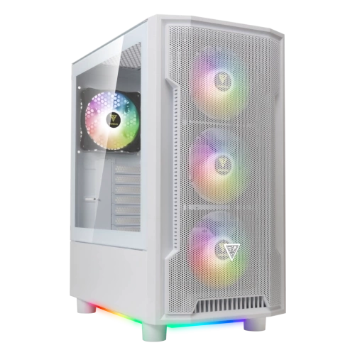 GAMDIAS ATHENA M6 Lite WH, 850W, 80+ Bronze, Tempered Glass, Mesh, ARGB, ATX, White Edition, GAMING KASA