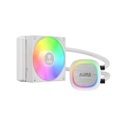 GAMDIAS AURA GL120 V2 WH, White Edition, 120mm,  RGB, 1 Fanlı, CPU Sıvı Soğutma