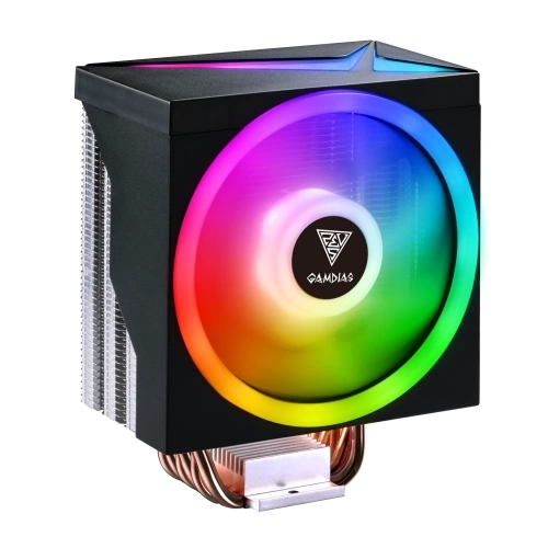 GAMDIAS BOREAS M1-610, LED Lights, 120mm, CPU  Kule Tipi Hava Soğutma, Doğrudan Temas Teknolojisine Sahip 6 adet Gelişmiş Bakır Isı Borusu (AMD AM4-AM5 ve INTEL Tüm işlemciler ile uyumlu)
