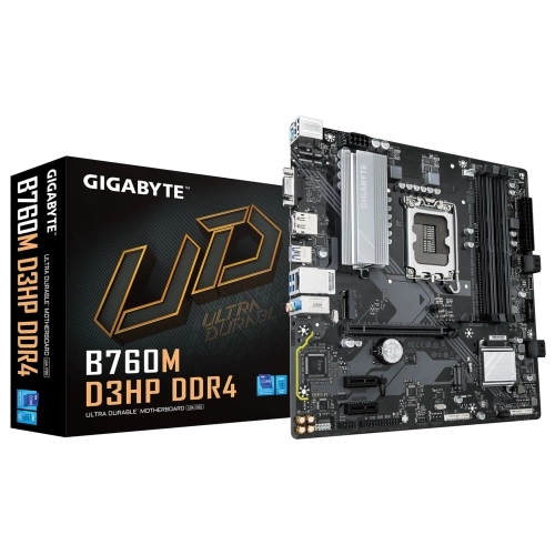 GIGABYTE B760M D3HP DDR4, 4xDDR4, 2xM.2, DP, HDMI, VGA, 12-13.14.Nesil, LGA1700 Soket, Anakart