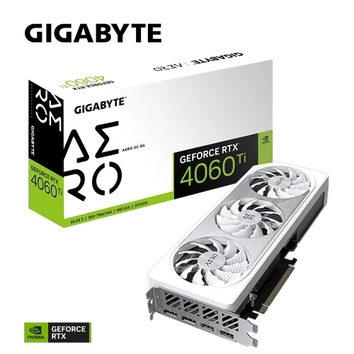 GIGABYTE GV-N406TAERO-OC-8GD, RTX4060TI AERO OC, 8Gb, GDDR6, 128BIT, 3 Fanlı, 2xHDMI, 2xDP, RGB GAMING Ekran KARTI
