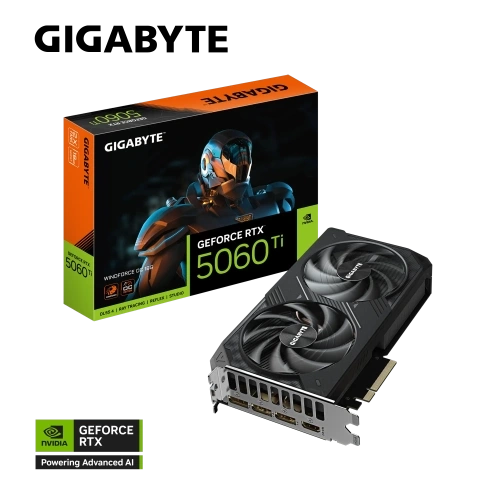 GIGABYTE GV-N506TWF2OC-16GD, RTX5060TI, WINDFORCE OC, 16Gb, GDDR7, 128BIT, 2 Fanlı, 1xHDMI, 3xDP, GAMING Ekran KARTI
