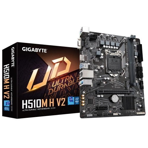 GIGABYTE H510M H V2, rev.1.0, 3200Mhz, 2xDDR4, M.2, D-SUB, HDMI, 10-11.Nesil, LGA1200 Soket, Anakart