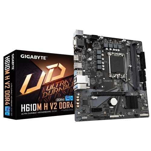GIGABYTE H610M H V2 DDR4, rev1.0, 3200Mhz. 2xDDR4, M.2, D-SUB, HDMI, 12-13.14.Nesil, LGA1700 Soket, Anakart