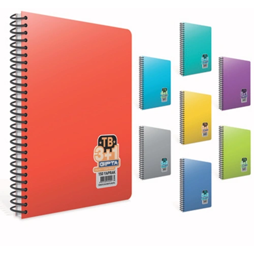 Gıpta Ayraçlı Defter Tb Plastik Kapak A4 150 Yp 3+1