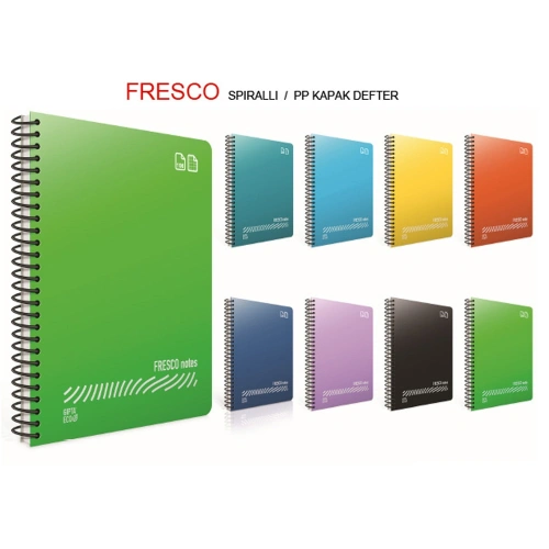 Gıpta Fresco Spiralli Plastik Kapak Defter A4 120 Yp Kareli 4939