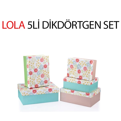 Gıpta Hediye Kutusu Lola Dikdörtgen 5 Li Bx08880