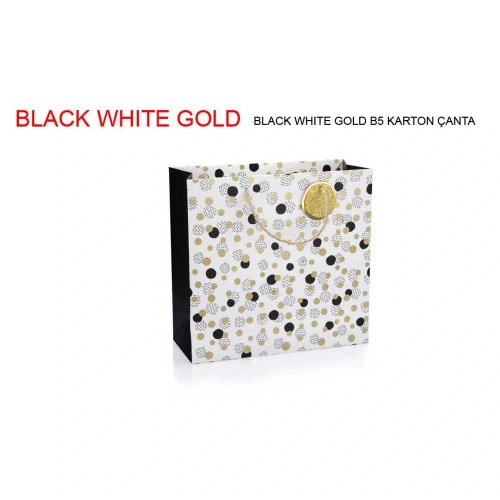Gıpta Karton Çanta Siyah Whıte Gold B5