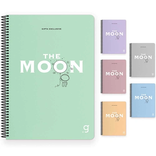 Gıpta Moon Spiralli Plastik Kapak Defter A4 80 Yp Kareli