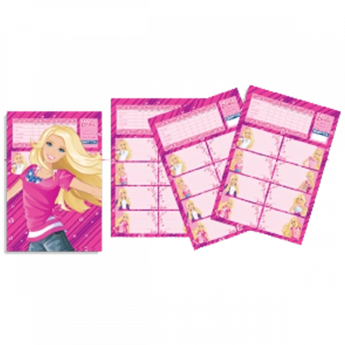Gıpta Okul Etiketi Ders Programlı Barbie 3 Lü 16x24 5460