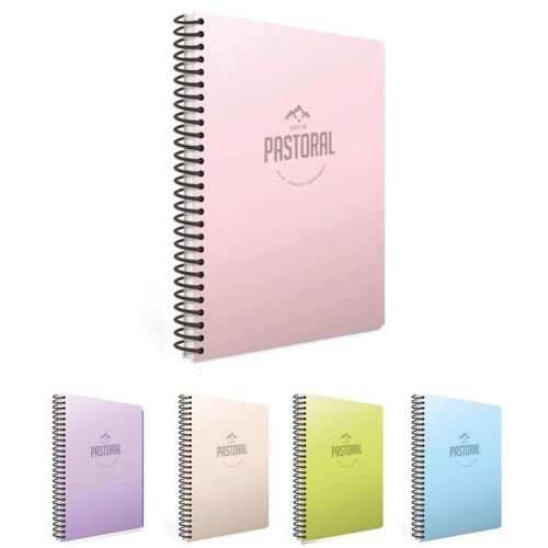 Gıpta Spiralli Plastik Kapak Defter Pastoral A4 160 Yp.Çizgili