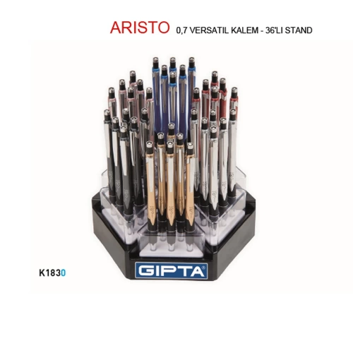 Gıpta Versatil Kalem Arısto 0.7 MM ( 36 Li Stand ) 6 Renk K1830