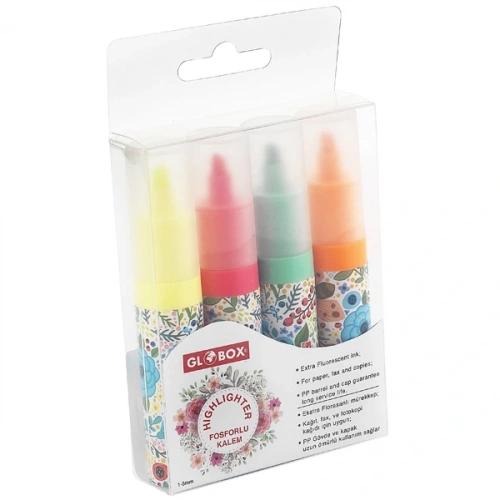 Globox Fosforlu Kalem Baskılı 4 Lü 2917