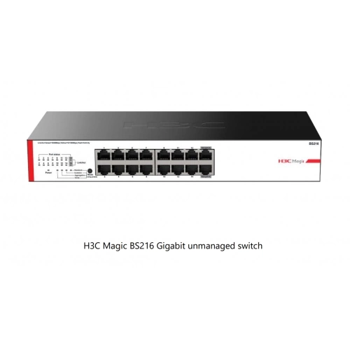 H3C Magic BS216, 16 Port, GigaBit, 2 Port GigaBit Uplink, Yönetilemez, Metal Kasa, Rack Mount Switch