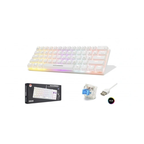 Hadron G508b Kablolu Oyuncu Mini Klavye Mekanik Blue Switch Rgb Q Beyaz