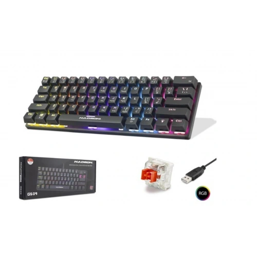 Hadron G509r Kablolu Oyuncu Mini Klavye Mekanik Red Switch Rgb Q Siyah