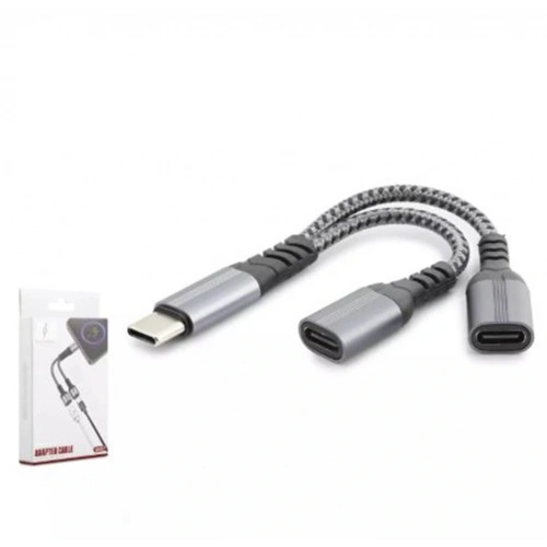 Hadron Gj-015 Type-c To 2-type-c F Kablo Car Şarj Siyah