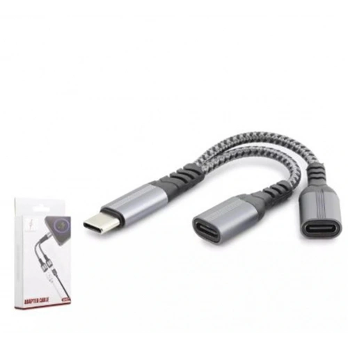 Hadron Gj-017 Type-c To 2-type-c F Kablo Car Şarj 100w Siyah