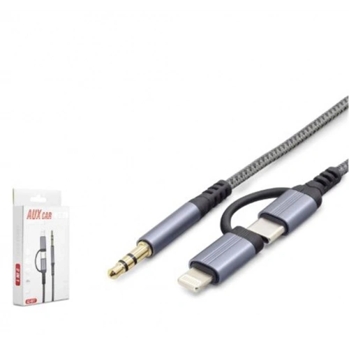 Hadron Gj027 Type-c Lightning 3.5 Mm Ses Kablosu Siyah Gri