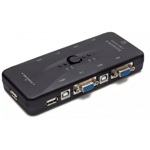 Hadron Hd230 Vga Usb Kvm Switch 4Giriş 1Çıkış Siyah 4 Farkı Bilgisayarı Tek Ekrana Bağlar