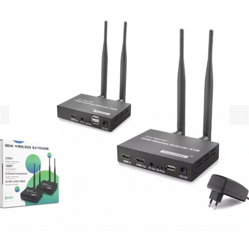 Hadron Hdx1383 200mt Hdmi Wireless Kvm Extender Loop-out Kablosuz 1080p (audio And Video)