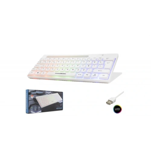 Hadron Hdx2608 Kablolu Oyuncu Mini Klavye Led Q Beyaz