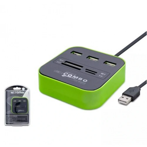 Hadron Hdx7006 Usb Hub Combo 3-usb + Ms + Sd + M2 + Tf Yeşil