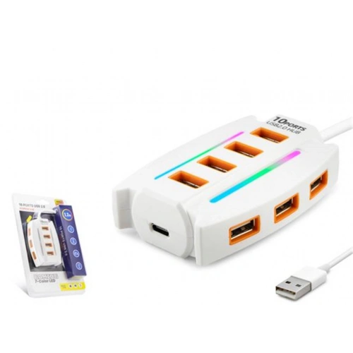 Hadron Hdx7037 Usb Hub 10-usb 1.2m Beyaz
