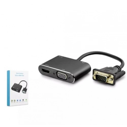 Hadron Hdx7821 Vga To Hdmi + Vga F Çevirici 1080p 22cm Siyah