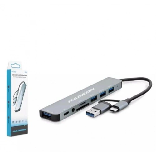 Hadron Hdx7828 Type-c Hub Combo 3-usb3.0 + Usb + Type-c + Audio + Sd + Tf 8ın1 Gri