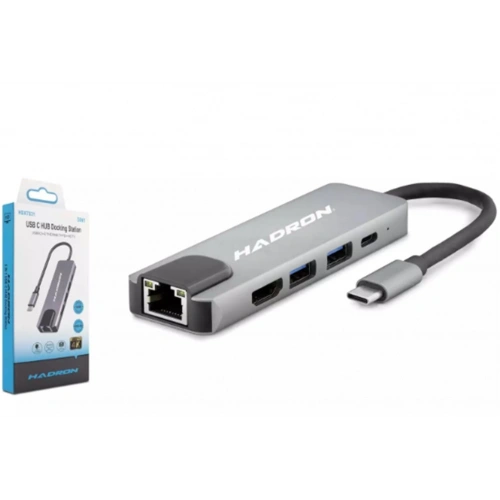 Hadron Hdx7831 Type-c Hdtv Combo Hdmı 4k 30hz + Type-c + 2-usb3.0 + Lan 5ın1 Gri
