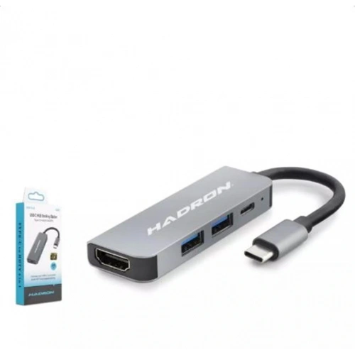 Hadron Hdx7840 Type-c To Hub Hdtv Hdmi 4k 30hz + Type-c + 2-usb3.0 4ın1 Gri