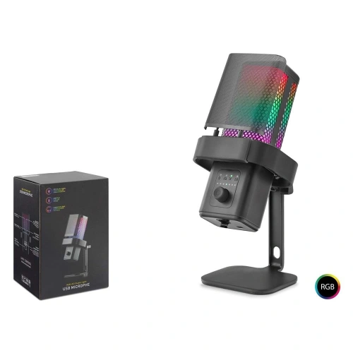 Hadron M6b Gaming Rgb Masaüstü Mikrofon Type-c 192khz 24bit Siyah