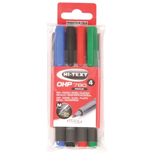 Hi-Text Asetat Kalemi Permanent M Seri 4 Renk 780M4PVC