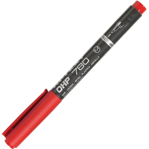Hi-text Asetat Kalemi Permanent M Seri Kırmızı 780