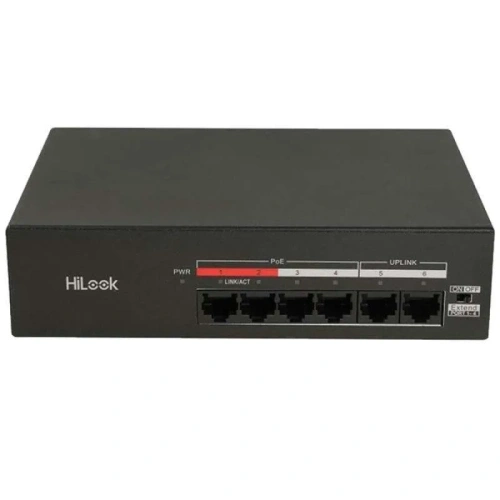 Hılook Ns-0106mp-35(b), 4 Port, Megabit, Poe 35w, 2 Port Megabit Uplink, Yönetilemez, Masaüstü Switch