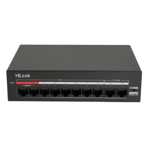 HILOOK NS-0110MP-60, 8 Port, Megabit, PoE 60W, 2 Port Megabit Uplink, Yönetilemez, Masaüstü Switch