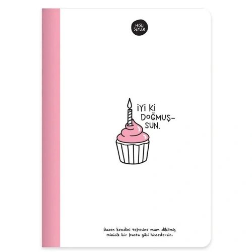Hisli Şeyler Defter A5 80 Yp Renkli Syf Çizgili Pembe 500642-99