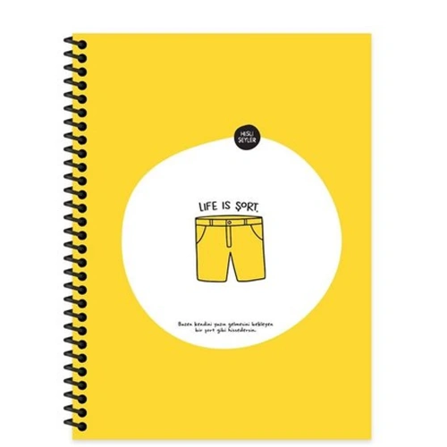 Hisli Şeyler Spiralli Kar.Kapak Stickerli Defter 18,5x25 80 YP Kar.