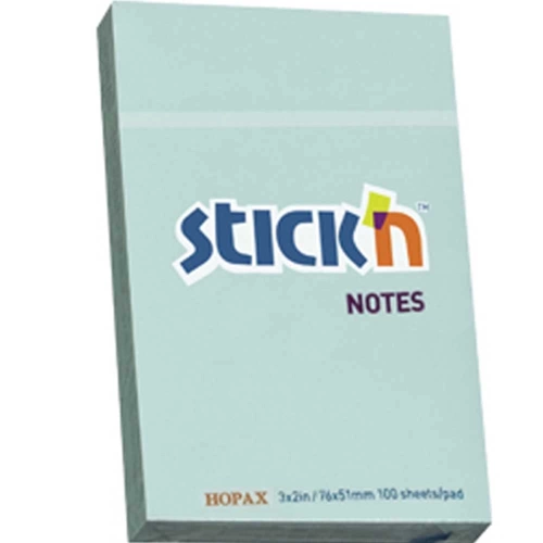 Hopax Stıckn Yapışkanlı Not Kağıdı 100 YP 76x51 Pastel Mavi HE21146