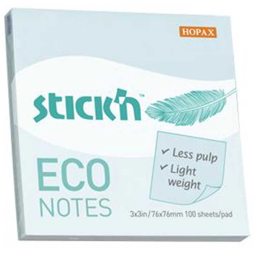 Hopax Stıckn Yapışkanlı Not Kağıdı 100 Yp 76x76 Eco Notes Pastel Mavi He21747