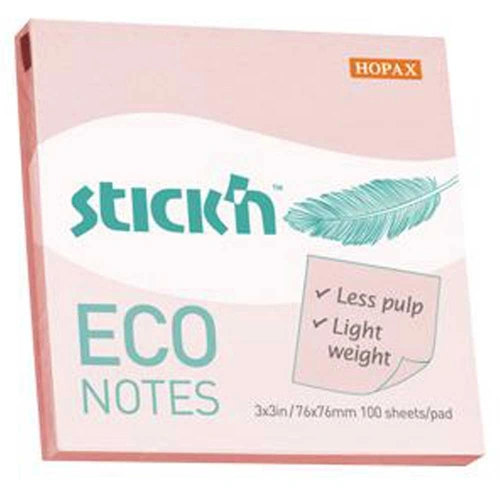 Hopax Stıckn Yapışkanlı Not Kağıdı 100 Yp 76x76 Eco Pastel Pembe He21746