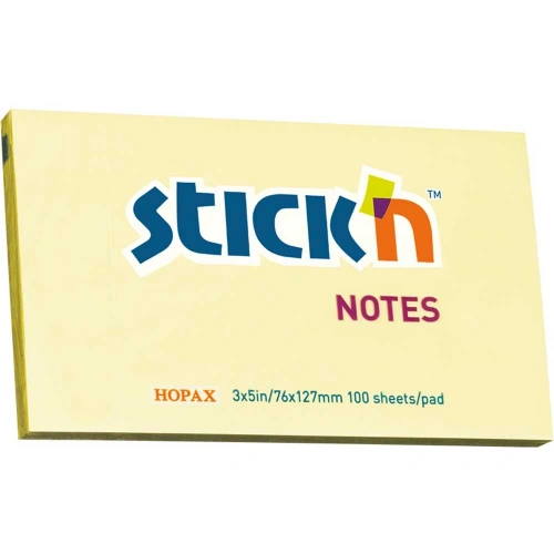 Hopax Stickn Yapışkanlı Not Kağıdı 76x127 Sarı 21009